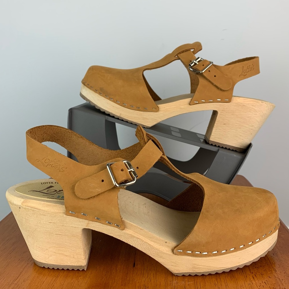 Lotta from Stockholm Highwood light Brown Clogs Oiled Nubuck natural base sz 41